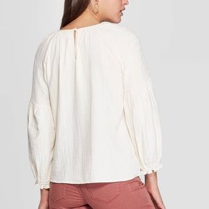 cream peasant blouse